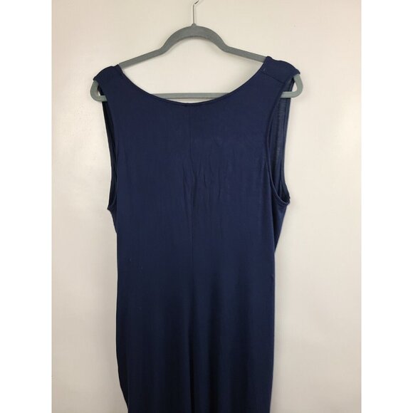 The Vanity Room Womens Dress Size 2X Navy Knot Front Hi-Low Sleeveless Jersey - Picture 5 of 9